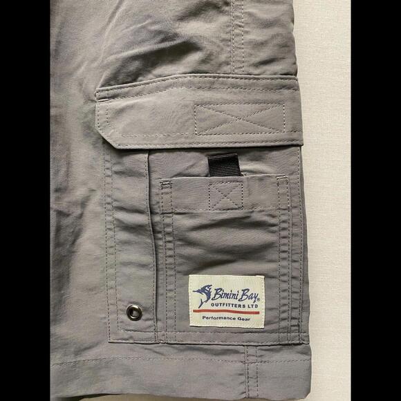 Bimini Bay Outfitters Men’s Performance Gear Gray Nylon Shorts Fishing Sz 42 - Picture 2 of 12